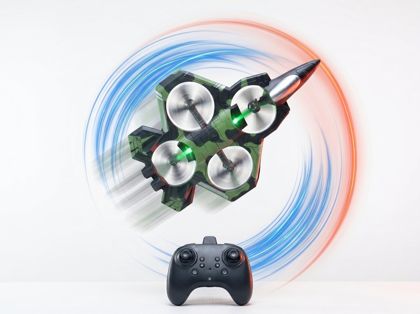 K500 MAX RC Jet Fighter Drone - Throw & Fly, 360° Flips, LED Night Lights
