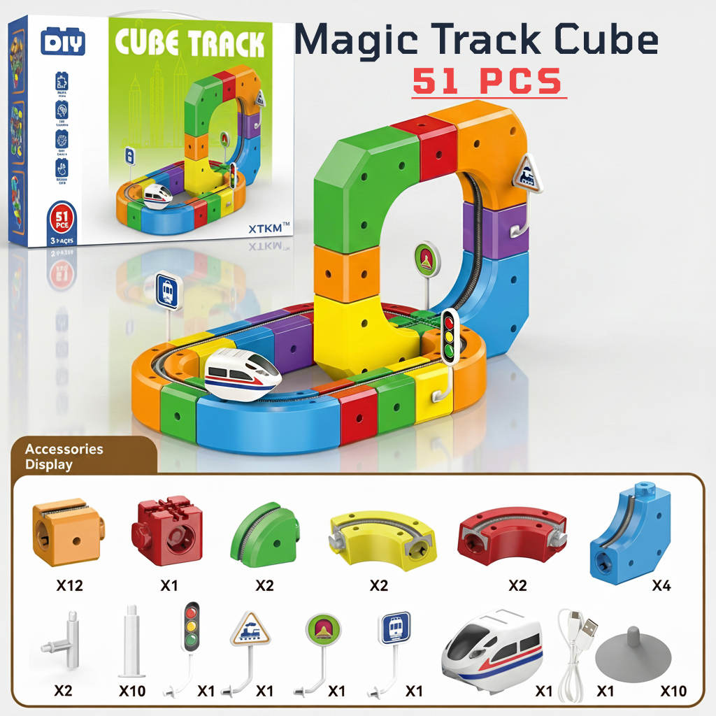 Magic Track Cube - Electric Building Block Train Set