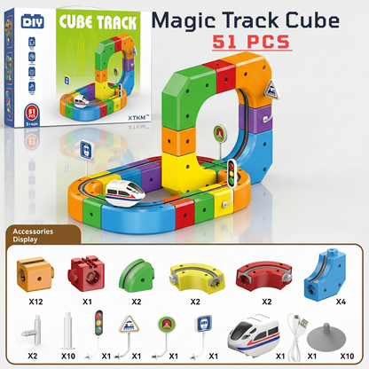 Magic Track Cube - Electric Building Block Train Set