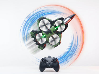 K500 MAX RC Jet Fighter Drone - Throw & Fly, 360° Flips, LED Night Lights