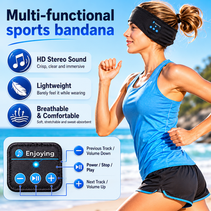 Sleep & Sport Bluetooth Headband - Music Headphones for Running & Rest