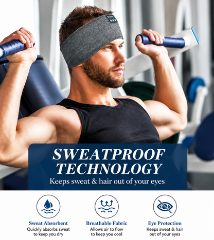 Sleep & Sport Bluetooth Headband - Music Headphones for Running & Rest