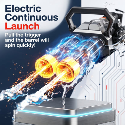 Gatling Water Gun - Dual Barrel Electric Squirt Gun with LED Lights