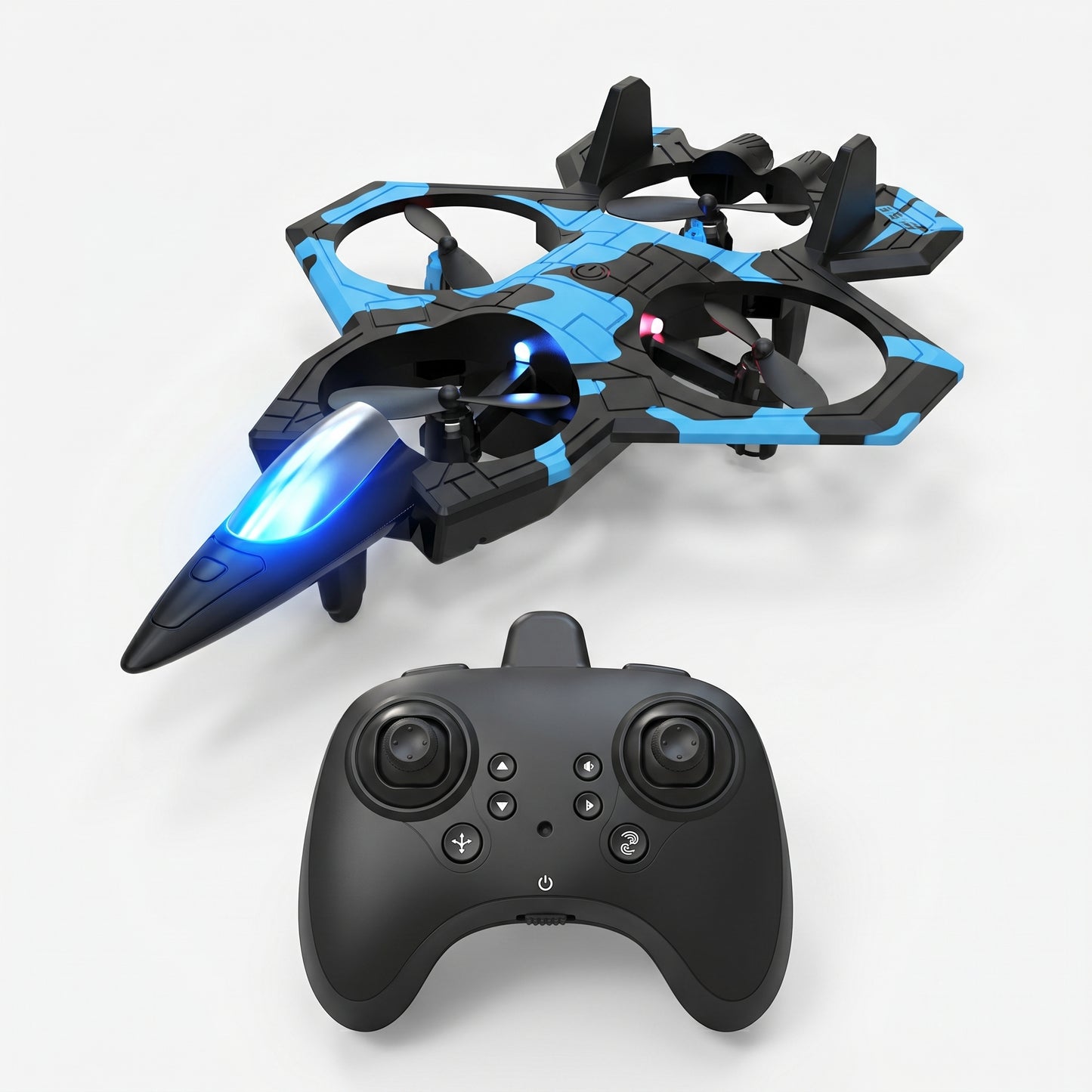 K500 MAX RC Jet Fighter Drone - Throw & Fly, 360° Flips, LED Night Lights