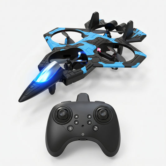 K500 MAX RC Jet Fighter Drone - Throw & Fly, 360° Flips, LED Night Lights