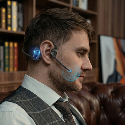 Air Conduction Bluetooth Headset with Mic - Open-Ear Headphones for Office, Sport & Daily Use