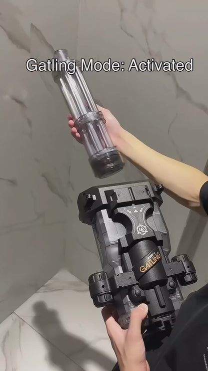 Gatling Water Gun - Dual Barrel Electric Squirt Gun with LED Lights