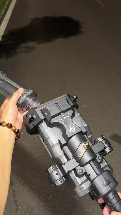 Gatling Water Gun - Dual Barrel Electric Squirt Gun with LED Lights